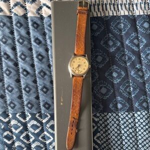 Omega Watch with Brown Leather Strap